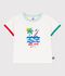 Tee-shirt b&eacute;b&eacute; en coton &agrave; manches courtes &agrave; motif blanc