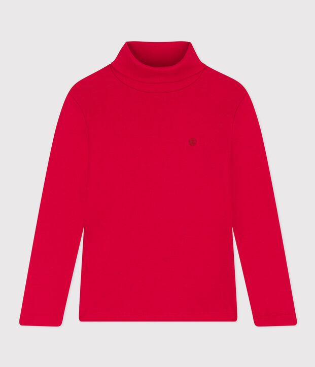 Sous-pull en coton enfant fille / gar&ccedil;on rouge