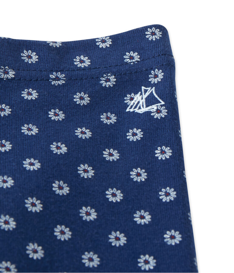 Legging b&eacute;b&eacute; fille imprim&eacute; bleu MEDIEVAL/blanc MULTICO