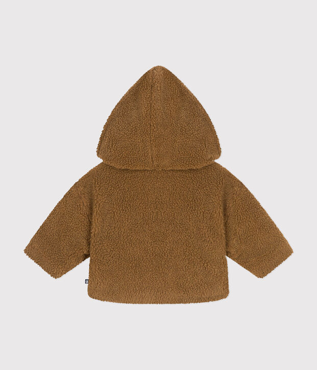 Veste &agrave; capuche en sherpa b&eacute;b&eacute; marron