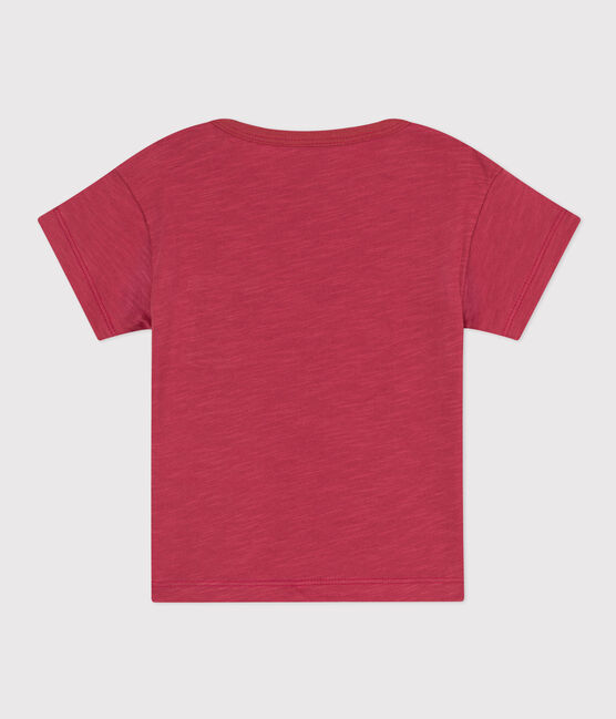 Tee-shirt manches courtes bébé en jersey flammé rose PAPI