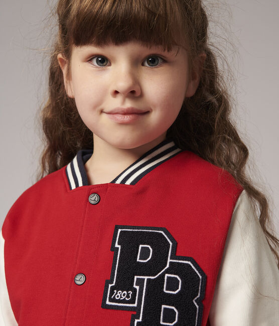 Teddy en molleton enfant fille -garçon rouge TERKUIT/blanc MARSHMALLOW