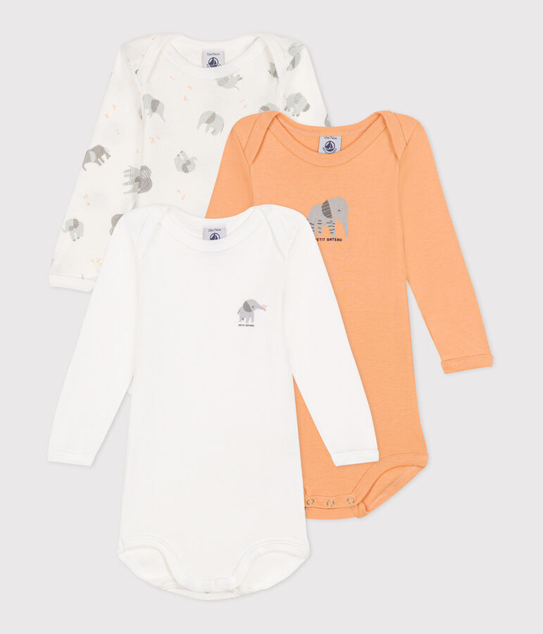 Lot de 3 bodies manches longues en coton b&eacute;b&eacute; variante 1