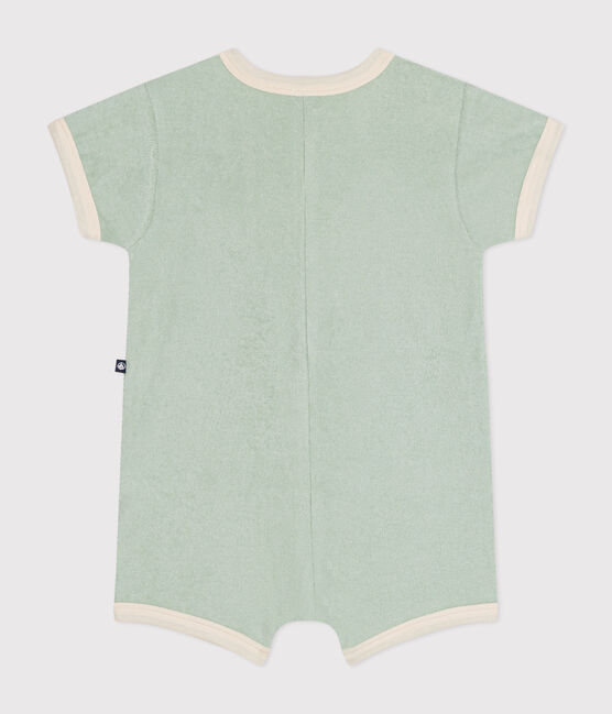 Combinaison courte en bouclette éponge bébé vert HERBIER