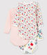 Lot de 3 bodies manches longues bébé fille