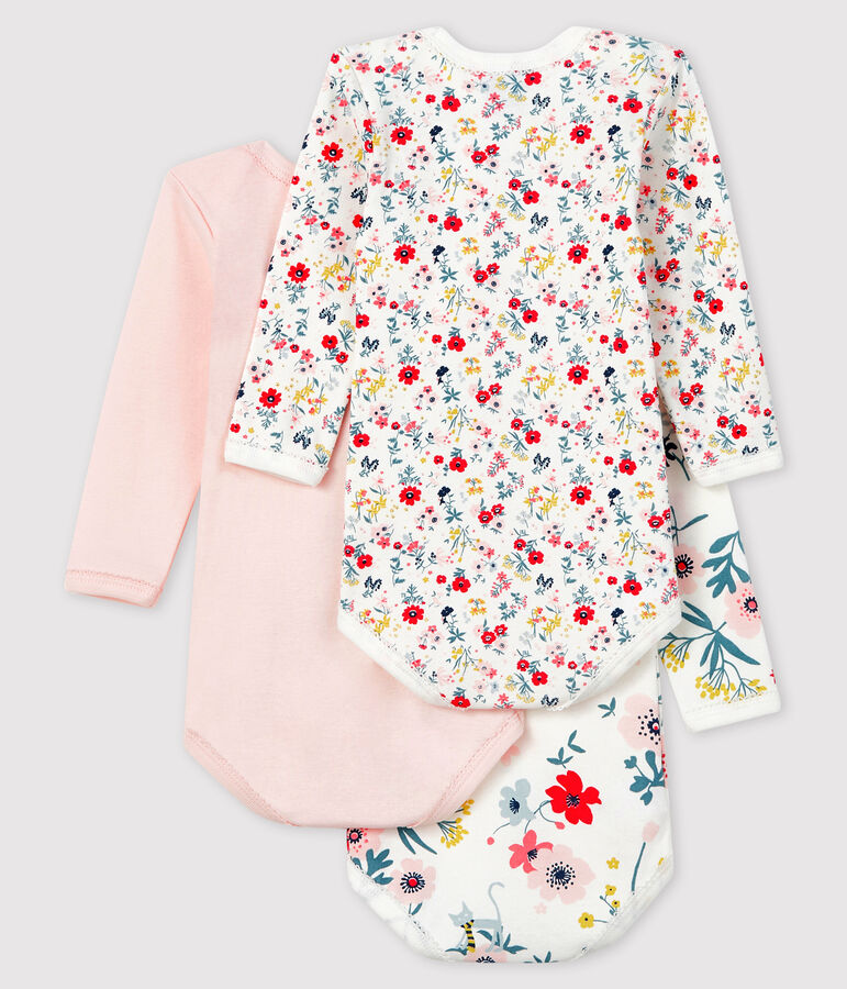 Lot de 3 bodies manches longues b&eacute;b&eacute; fille variante 1