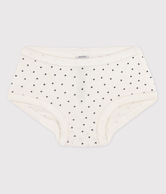 Culotte petite fille en coton blanc MARSHMALLOW/bleu MEDIEVAL CN