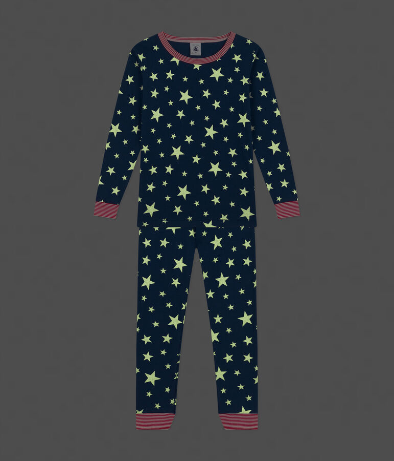 Pyjama ajust&eacute; phosphorescent en coton imprim&eacute; &eacute;toiles enfant INCOGNITO/ MARSHMALLOW