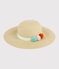Chapeau de paille enfant fille rose NATUREL