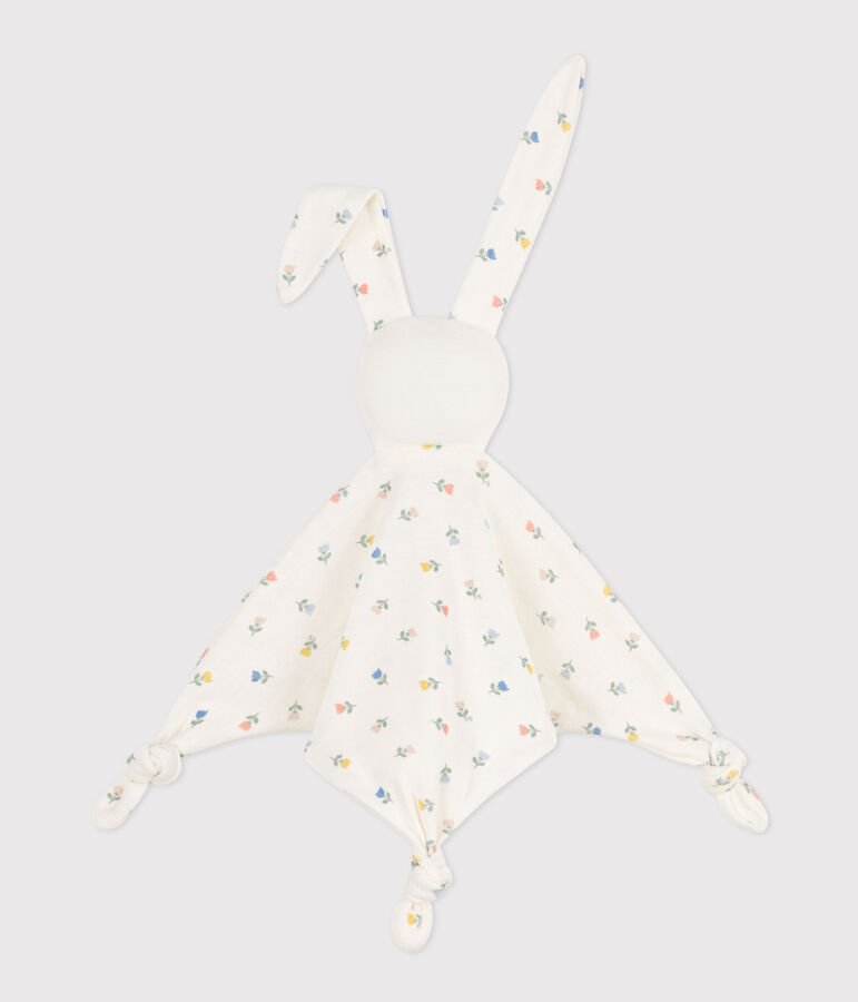Doudou fleurs en coton blanc MARSHMALLOW/blanc MULTICO