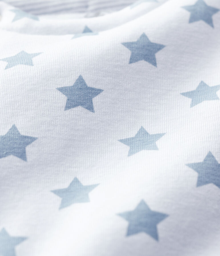 Gilet sans manches r&eacute;versible b&eacute;b&eacute; en coton ouatin&eacute; blanc ECUME/gris MISTIGRI