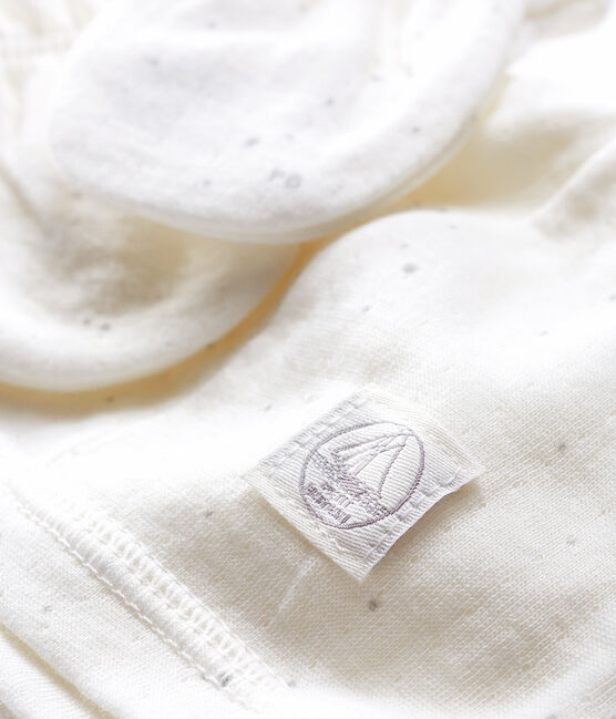 Lot bonnet et moufles bébé en tubique variante 1
