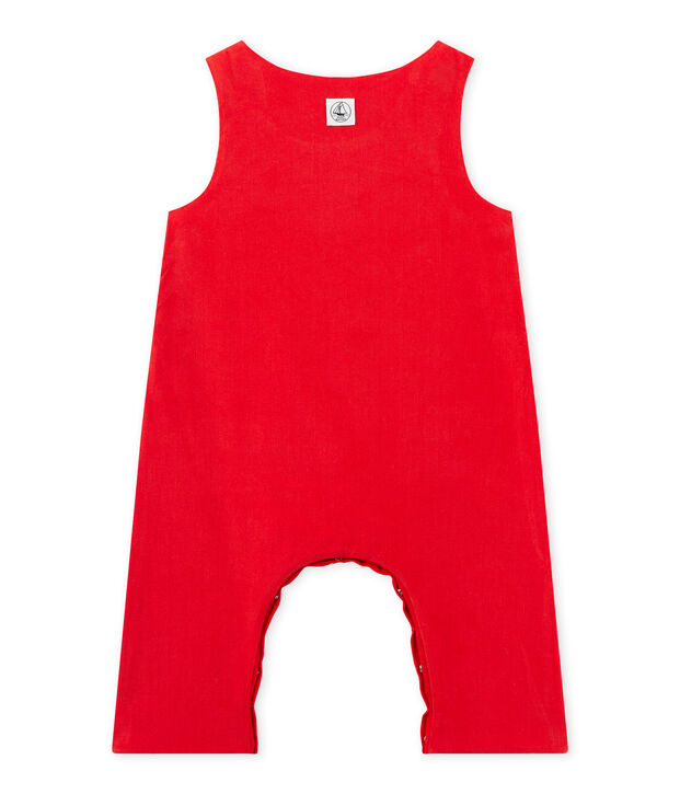 Salopette b&eacute;b&eacute; gar&ccedil;on en velours rouge