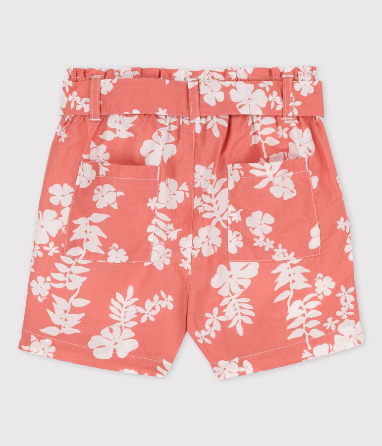 Short en popeline enfant fille rose PAPAYE/ MARSHMALLOW