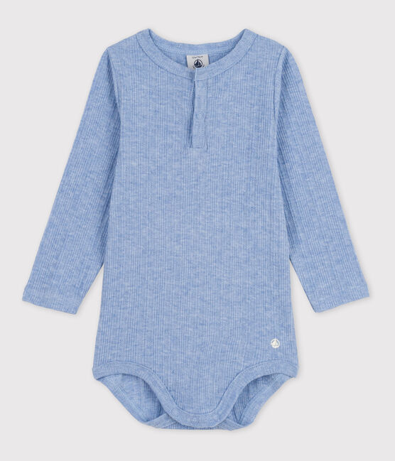 Body manches longues bébé col tunisien en coton SKY