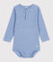 Body manches longues bébé col tunisien en coton SKY