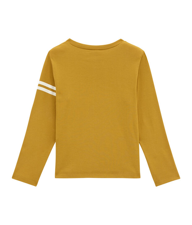 tee-shirt manches longues enfant gar&ccedil;on jaune