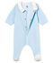 Dors-bien bébé garçon en velours de coton uni bleu FRAICHEUR