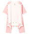 Bodyjama sans pieds bébé fille en côte rose CHARME/blanc MARSHMALLOW