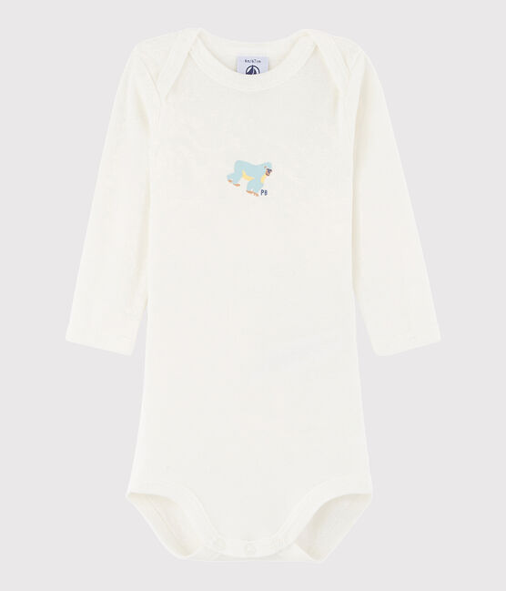 Body manches longues bébé fille-garçon blanc MARSHMALLOW