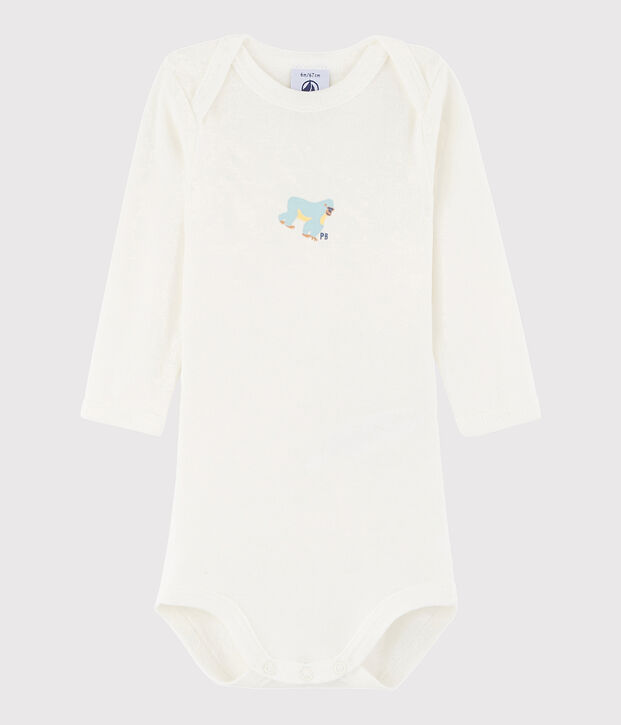 Body manches longues b&eacute;b&eacute; fille-gar&ccedil;on blanc