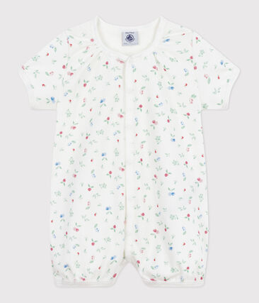 Combinaison courte bébé en coton fruits