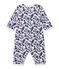 Dors bien sans pieds bébé fille en tubique imprimé blanc ECUME/blanc MULTICO