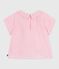 Blouse b&eacute;b&eacute; en coton manches longues unie rose