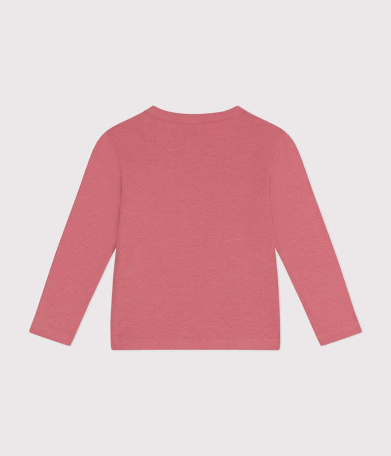 Tee-shirt manches longues en c&ocirc;te enfant fille / gar&ccedil;on rose ROSEWOOD