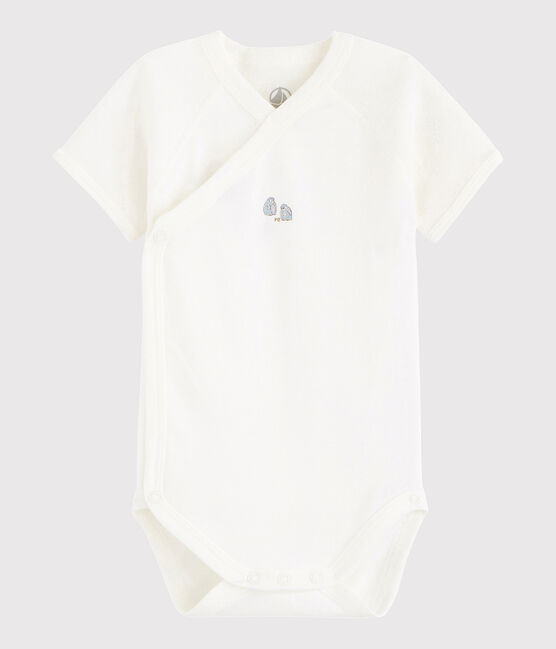 Body croisé manches courtes bébé fille-garçon blanc MARSHMALLOW