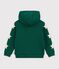 Sweatshirt &agrave; capuche enfant en coton uni vert fonc&eacute;