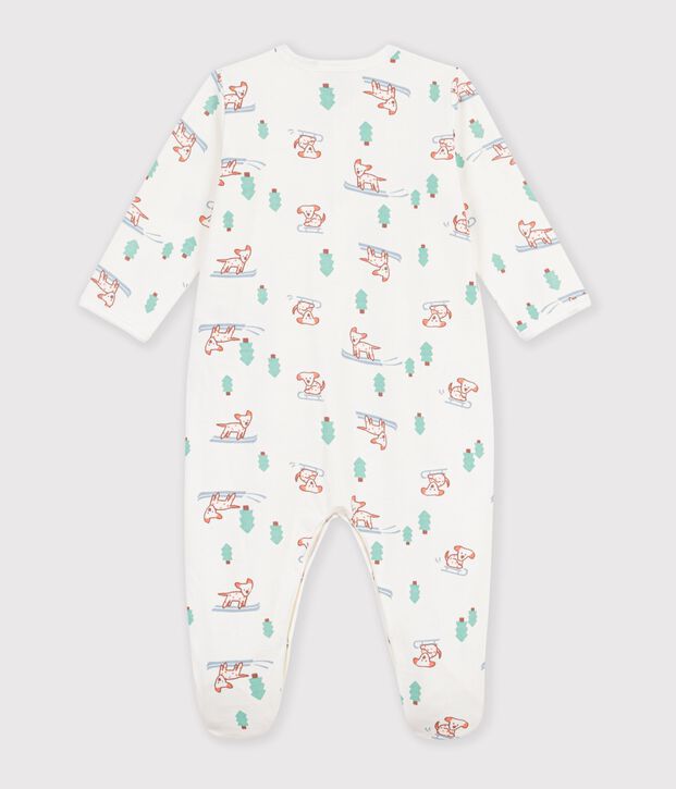 Pyjama b&eacute;b&eacute; en molleton imprim&eacute; chien blanc/multicouleur