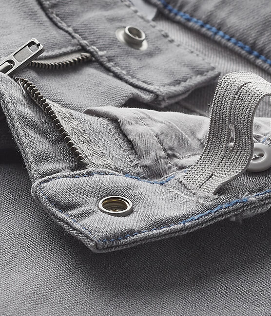 Pantalon slim fille en jean stretch gris Gris