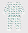 Pyjama bébé en coton ouverture sans pression baleines vert MARSHMALLOW/ DRAGONFLY