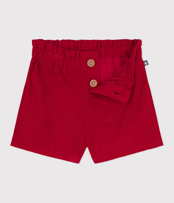 Short bébé en velours uni rouge TERKUIT
