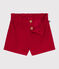 Short bébé en velours uni rouge TERKUIT