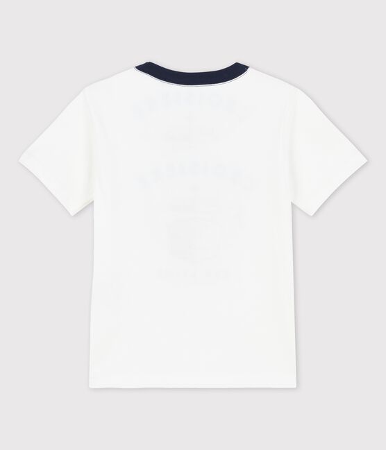 T-shirt manches courtes en coton enfant garçon blanc MARSHMALLOW
