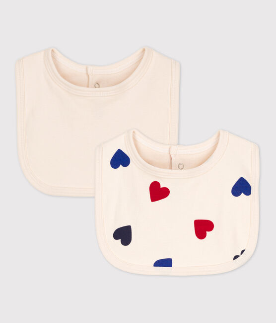 Lot de 2 bavoirs cœur bébé en coton variante 1