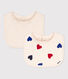Lot de 2 bavoirs cœur bébé en coton
