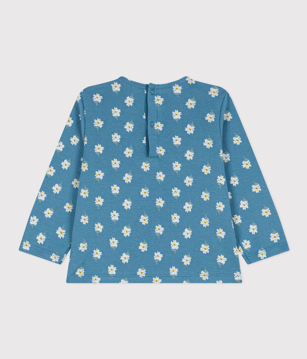 Tee-shirt manches longues en coton b&eacute;b&eacute; bleu/multicouleur