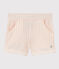 Short en jersey  enfant fille rose MINOIS/blanc MARSHMALLOW
