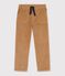 Pantalon droit enfant en velours beige fonc&eacute;