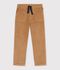 Pantalon droit enfant en velours beige fonc&eacute;