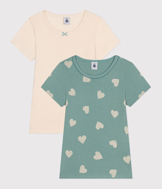 Lot de 2 tee-shirts à manches courtes cœur en coton enfant variante 1