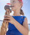 Salopette courte enfant fille bleu SURF