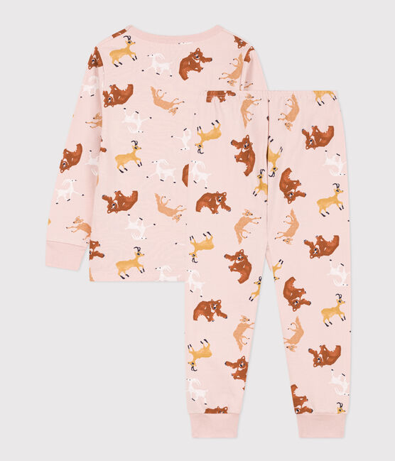 Pyjama animaux en molleton enfant rose SALINE/blanc MULTICO