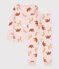 Pyjama animaux en molleton enfant rose SALINE/blanc MULTICO