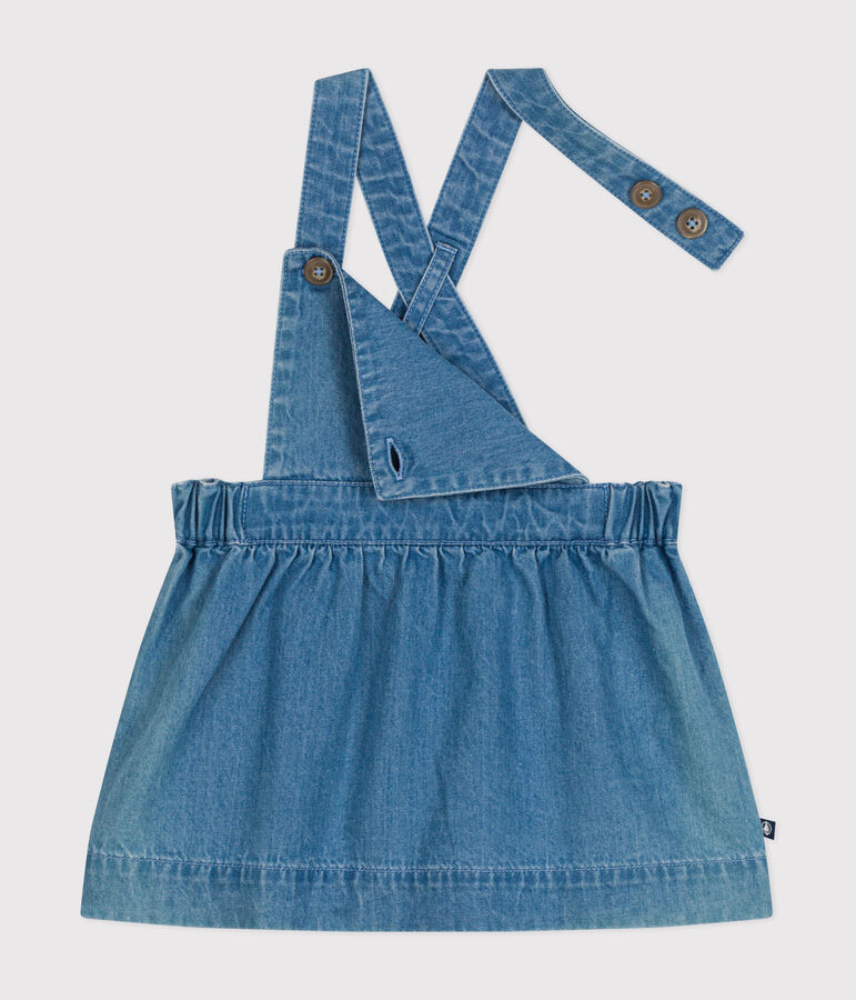 Robe sans manche en denim l&eacute;ger b&eacute;b&eacute; bleu DENIM CLAIR