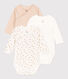 LOT DE 3 BODIES MANCHES LONGUES BÉBÉ EN COTON