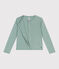Cardigan enfant en coton uni vert PAUL